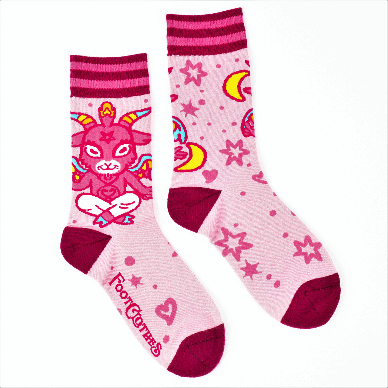 Evolve Botanica Cute Baphomet Crew Socks