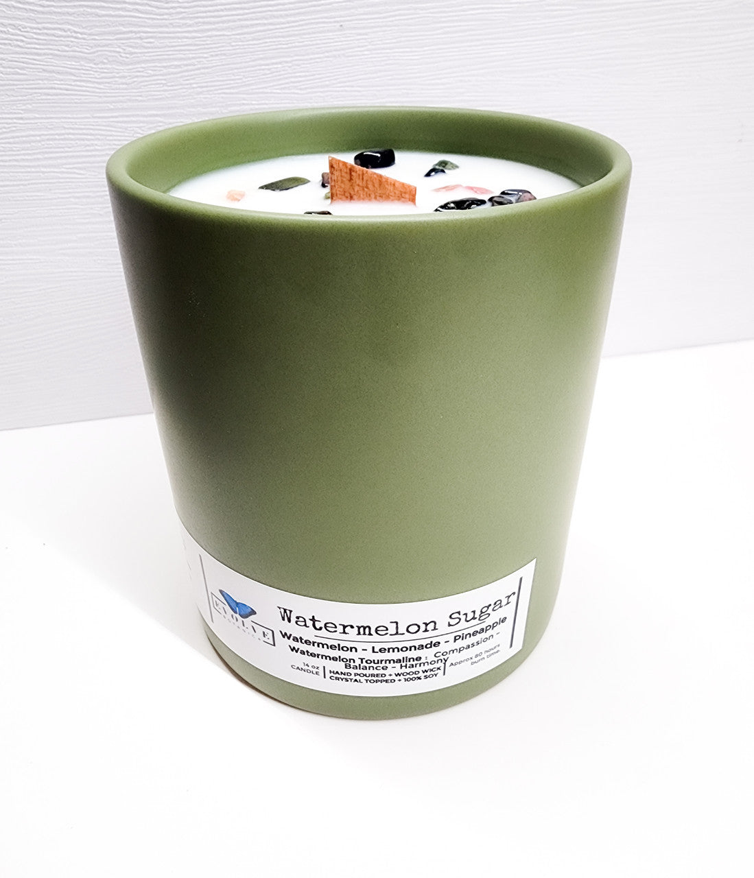 Evolve Botanica Farmers Market Collection - Watermelon Sugar (Wood Wick Gemstone Soy Candle)