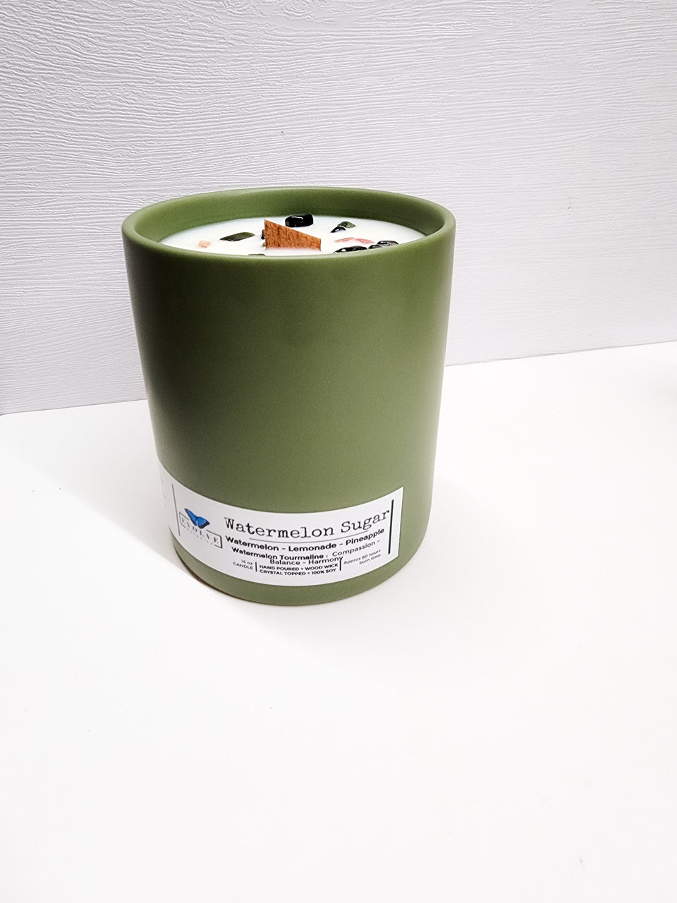Evolve Botanica Farmers Market Collection - Watermelon Sugar (Wood Wick Gemstone Soy Candle)