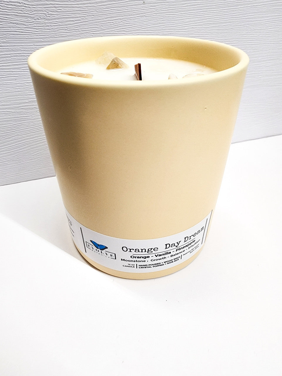 Evolve Botanica Farmers Market Candle - Orange Day Dream (Wood Wick Gemstone Soy Candle)