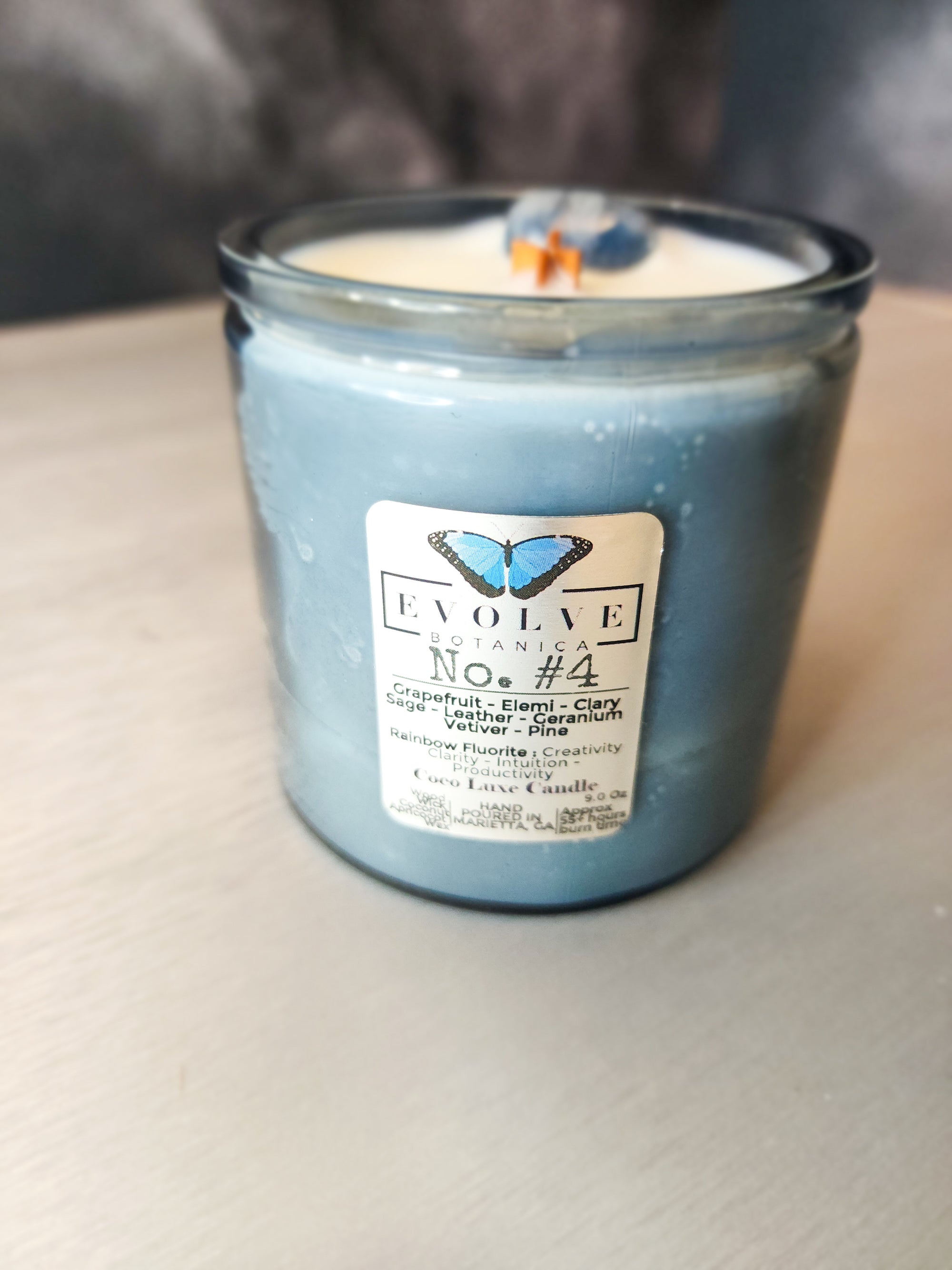 9oz Coco Luxe Candle - No. #4 (Rainbow Fluorite)