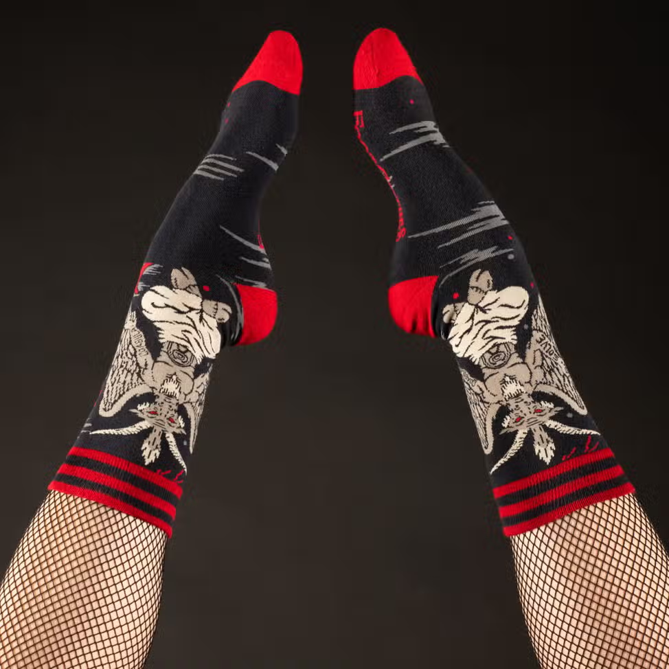 Evolve Botanica Evil AF Baphomet Crew Socks