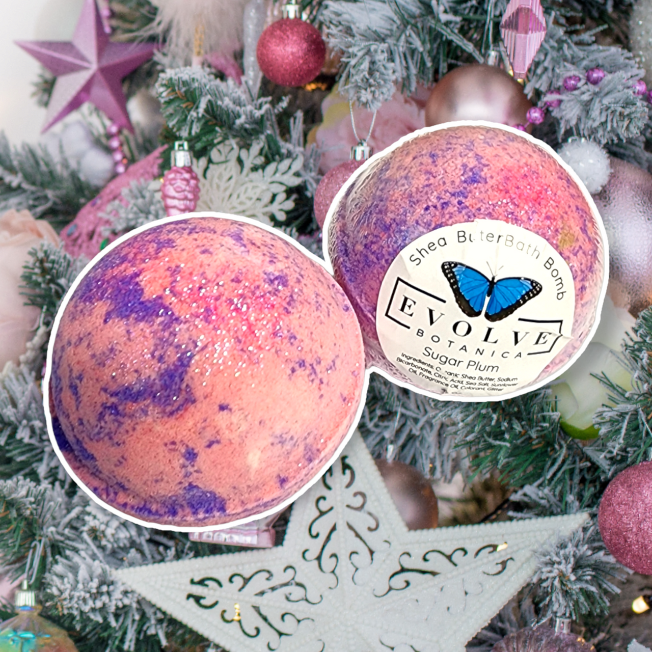 Evolve Botanica Bath Bombs Bath Bomb - Sugar Plum (Seasonal - Christmas - Holiday)