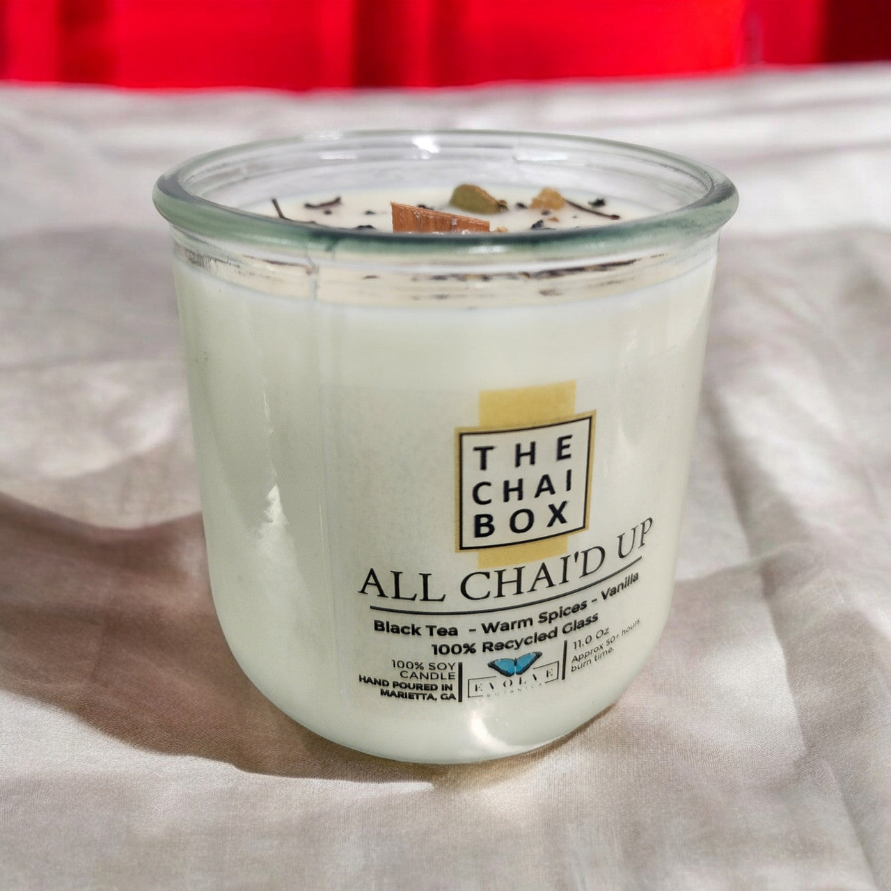 Evolve Botanica Rocks Candle - Chai (Wood Wick Gemstone Soy Candle)