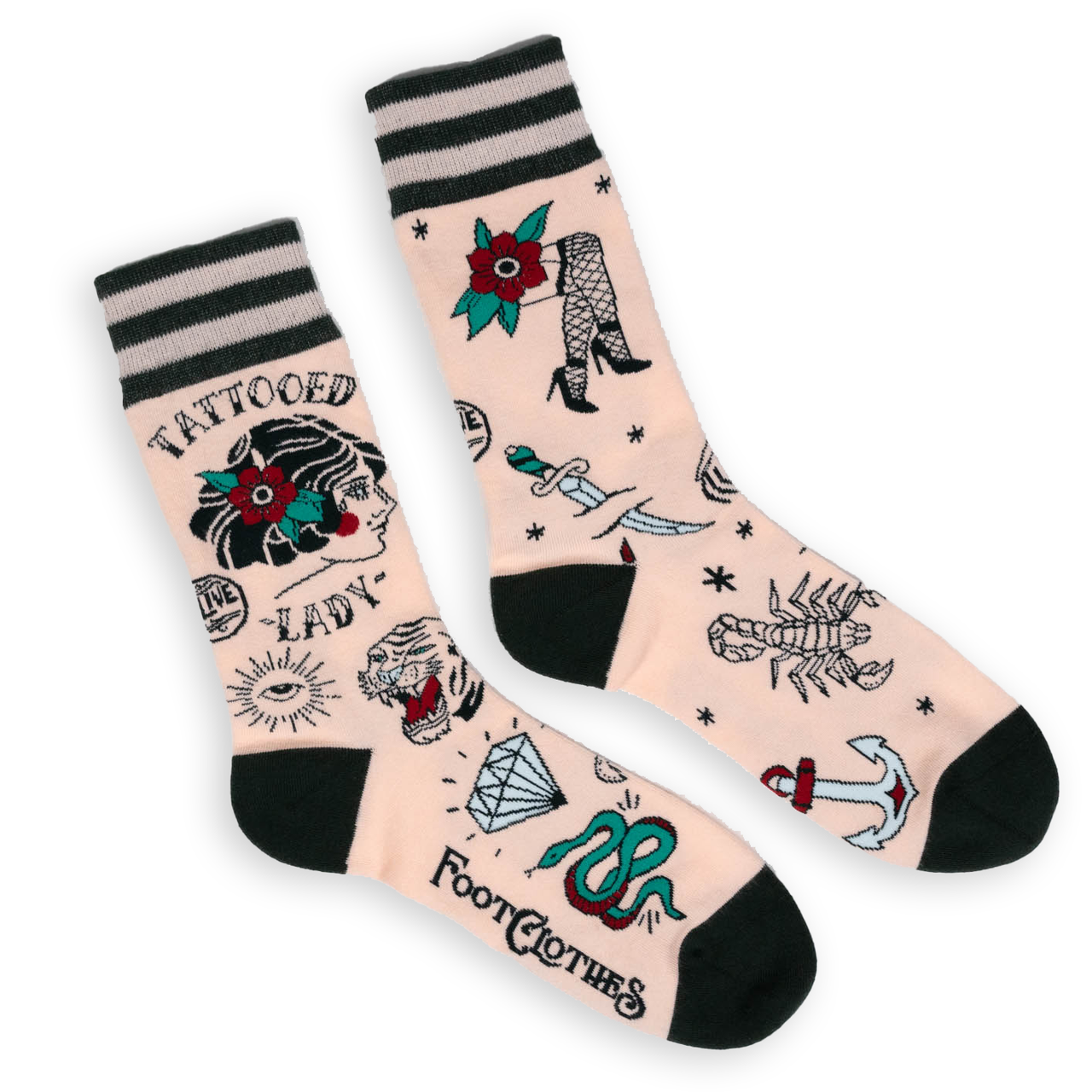 Evolve Botanica Tattooed Lady  Crew Socks