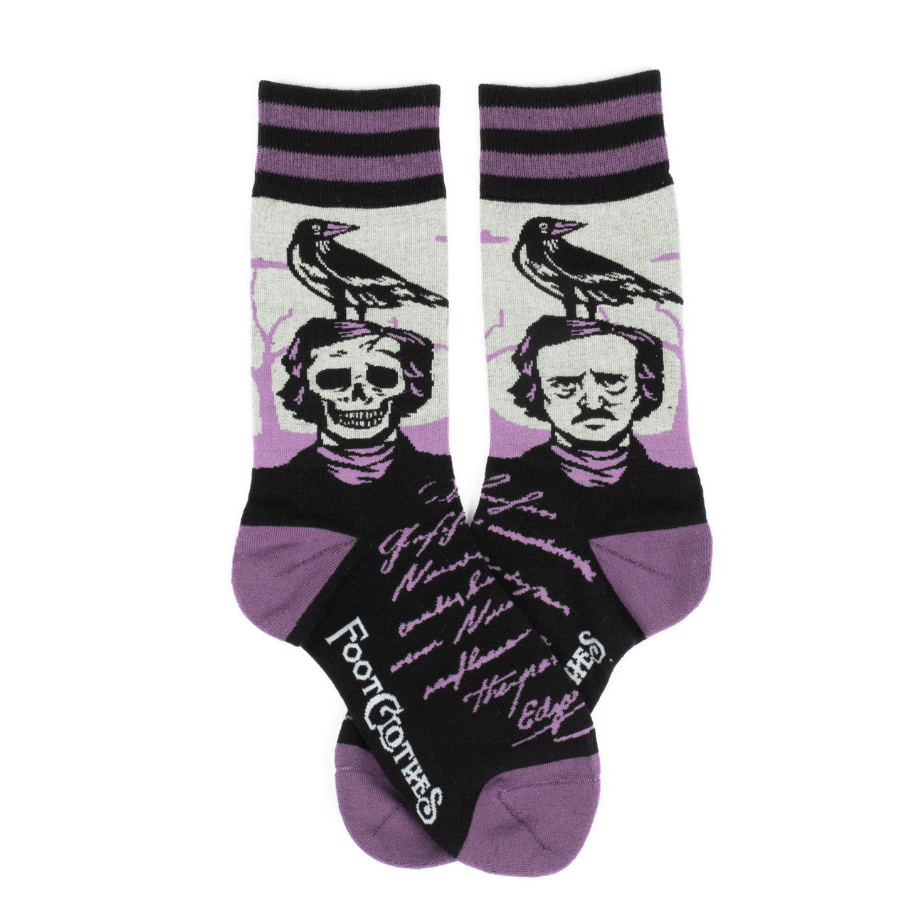 Evolve Botanica The Raven Poe Crew Socks