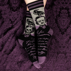 Evolve Botanica The Raven Poe Crew Socks