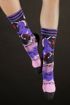 Evolve Botanica Evil AF Unicorn Crew Socks