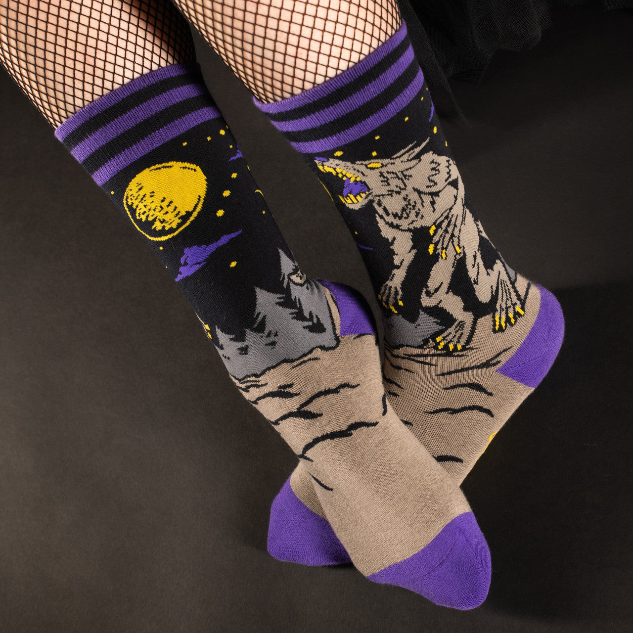 Evolve Botanica Evil AF Werewolf Crew Socks