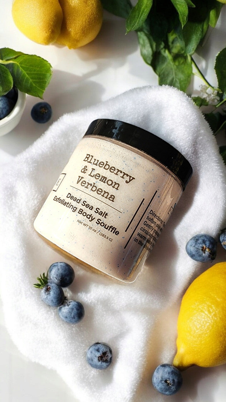 Blueberry Lemon Verbena Dead Sea Salt Polish - Antioxidant Scrub