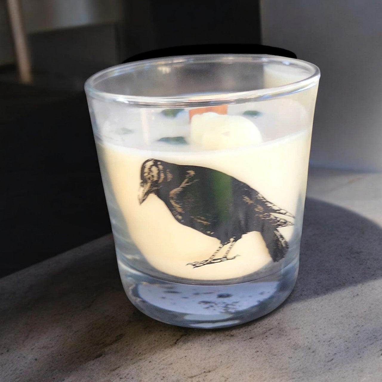 Whiskey Glass - Wood Wick Crystal Soy Candle - Hemlock & Fern (Aventurine)