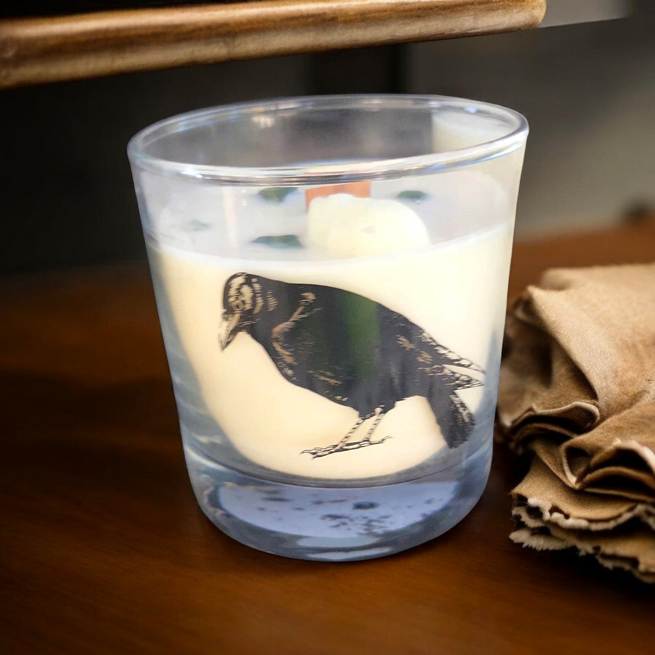Whiskey Glass - Wood Wick Crystal Soy Candle - Hemlock & Fern (Aventurine)
