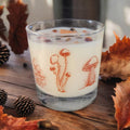 Whiskey Glass Wood Wick Crystal Soy Candle - Fireside Cider (Carnelian & Tigers Eye)