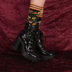 Evolve Botanica Vintage Black Cat Crew Socks