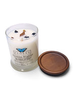 Evolve Botanica Havana Nights 6.5 oz soy sipper candle, crystal candle on white background, hand-poured in Marietta GA
