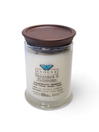 Evolve Botanica Bergamot & Blossoms 6.5 oz soy sipper candle, crystal candle on white background, hand-poured in Marietta GA