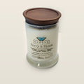 Evolve Botanica Berry & Bloom 6.5 oz soy sipper candle with wood lid, hand-poured in Marietta GA