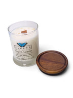 Evolve Botanica Capri Lemon 6.5 oz soy sipper candle, crystal candle on white background, hand-poured in Marietta GA