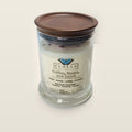 Evolve Botanica Coffee, Books, & Quiet 6.5 oz soy sipper candle with wood lid, hand-poured in Marietta GA