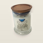 Evolve Botanica Earl Grey at Midnight 6.5 oz soy sipper candle with wood lid, hand-poured in Marietta GA