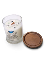 Evolve Botanica Earl Grey at Midnight 6.5 oz soy sipper candle, crystal candle on white background, hand-poured in Marietta GA