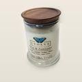 Evolve Botanica Gin & Juniper 6.5 oz soy sipper candle with wood lid, hand-poured in Marietta GA