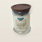 Evolve Botanica Go Touch Grass 6.5 oz soy sipper candle with wood lid, hand-poured in Marietta GA