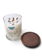 Evolve Botanica Go Touch Grass 6.5 oz soy sipper candle, crystal candle on white background, hand-poured in Marietta GA