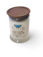 Evolve Botanica Java Jive 6.5 oz soy sipper candle, crystal candle on white background, hand-poured in Marietta GA