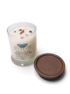 Evolve Botanica Java Jive 6.5 oz soy sipper candle, crystal candle on white background, hand-poured in Marietta GA