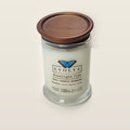 Evolve Botanica Moonlight Tide 6.5 oz soy sipper candle with wood lid, hand-poured in Marietta GA