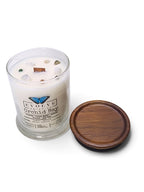 Evolve Botanica Orchid Bay 6.5 oz soy sipper candle, crystal candle on white background, hand-poured in Marietta GA