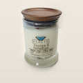 Evolve Botanica Papaya & Paradise 6.5 oz soy sipper candle with wood lid, hand-poured in Marietta GA