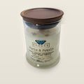 Evolve Botanica Paris & Petals 6.5 oz soy sipper candle with wood lid, hand-poured in Marietta GA
