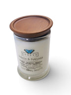 Evolve Botanica Petals & Potions 6.5 oz soy sipper candle, crystal candle on white background, hand-poured in Marietta GA