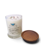 Evolve Botanica Petals & Potions 6.5 oz soy sipper candle, crystal candle on white background, hand-poured in Marietta GA