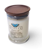 Evolve Botanica Queen of Everything 6.5 oz soy sipper candle, crystal candle on white background, hand-poured in Marietta GA