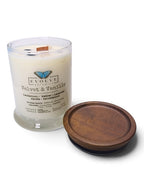 Evolve Botanica Velvet & Vanille 6.5 oz soy sipper candle, crystal candle on white background, hand-poured in Marietta GA