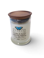 Evolve Botanica Paloma & Spice 6.5 oz soy sipper candle, crystal candle on white background, hand-poured in Marietta GA
