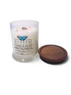 Evolve Botanica Paloma & Spice 6.5 oz soy sipper candle, crystal candle on white background, hand-poured in Marietta GA