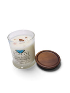 Evolve Botanica Paloma & Spice 6.5 oz soy sipper candle, crystal candle on white background, hand-poured in Marietta GA