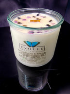 Belladonna and Brandy Rocks Candle moody studio shot