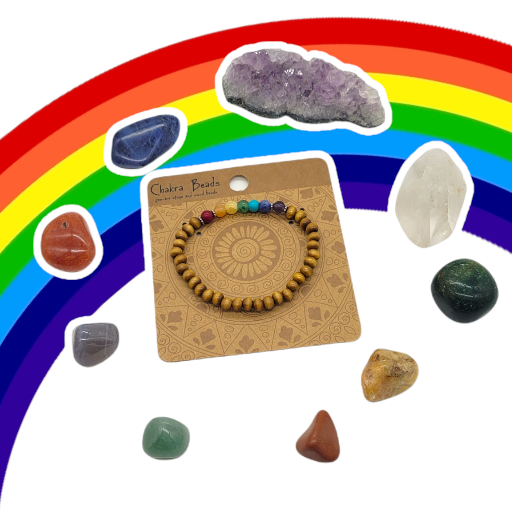 Evolve Botanica Crystal - Wooden Chakra Stretch Bracelet