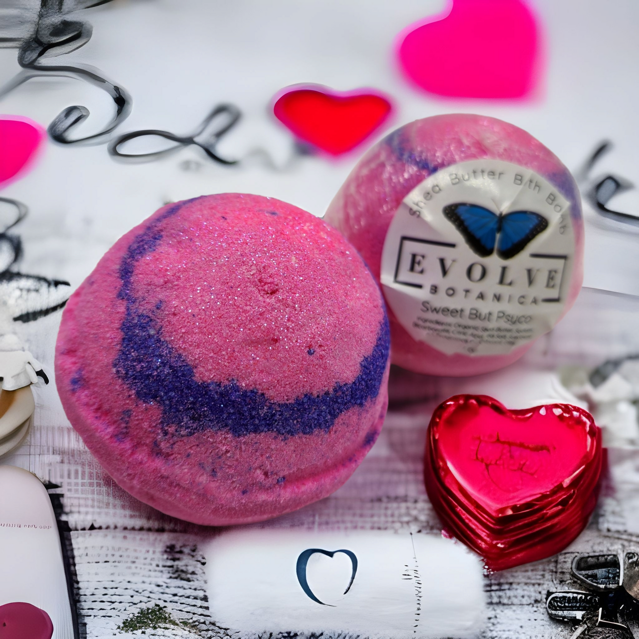 Evolve Botanica Bath Bombs Bath Bomb - Sweet but Psycho (Seasonal - Valentines)