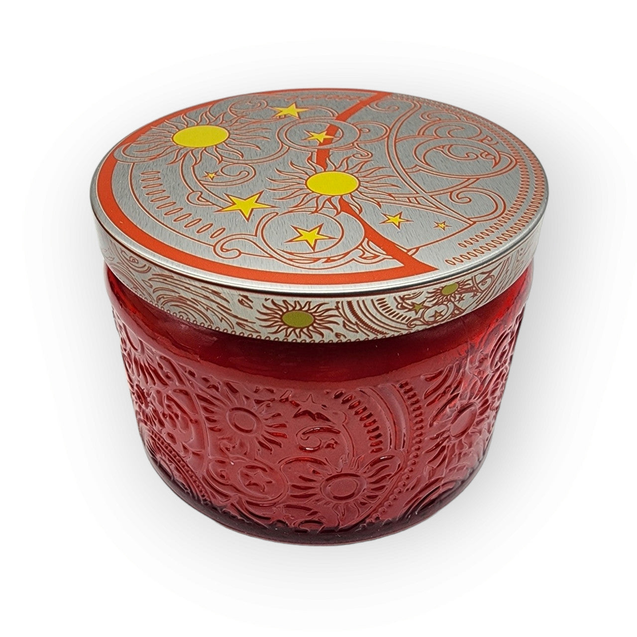 Evolve Botanica Cranberry Fig - Wood Wick Soy Candle (Carnelian) - Embossed Glass