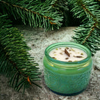 Evolve Botanica Evergreen - Wood Wick Soy Candle (Peridot & Smoky Quartz )- Embossed Glass