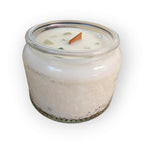 Evolve Botanica Hemlock & Fern  - Wood Wick Soy Candle (Aventurine) Embossed Glass Jar