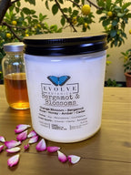 Bergamot & Blossoms 9oz Jam Jar Soy Candle, Citrine & Green Quartz
