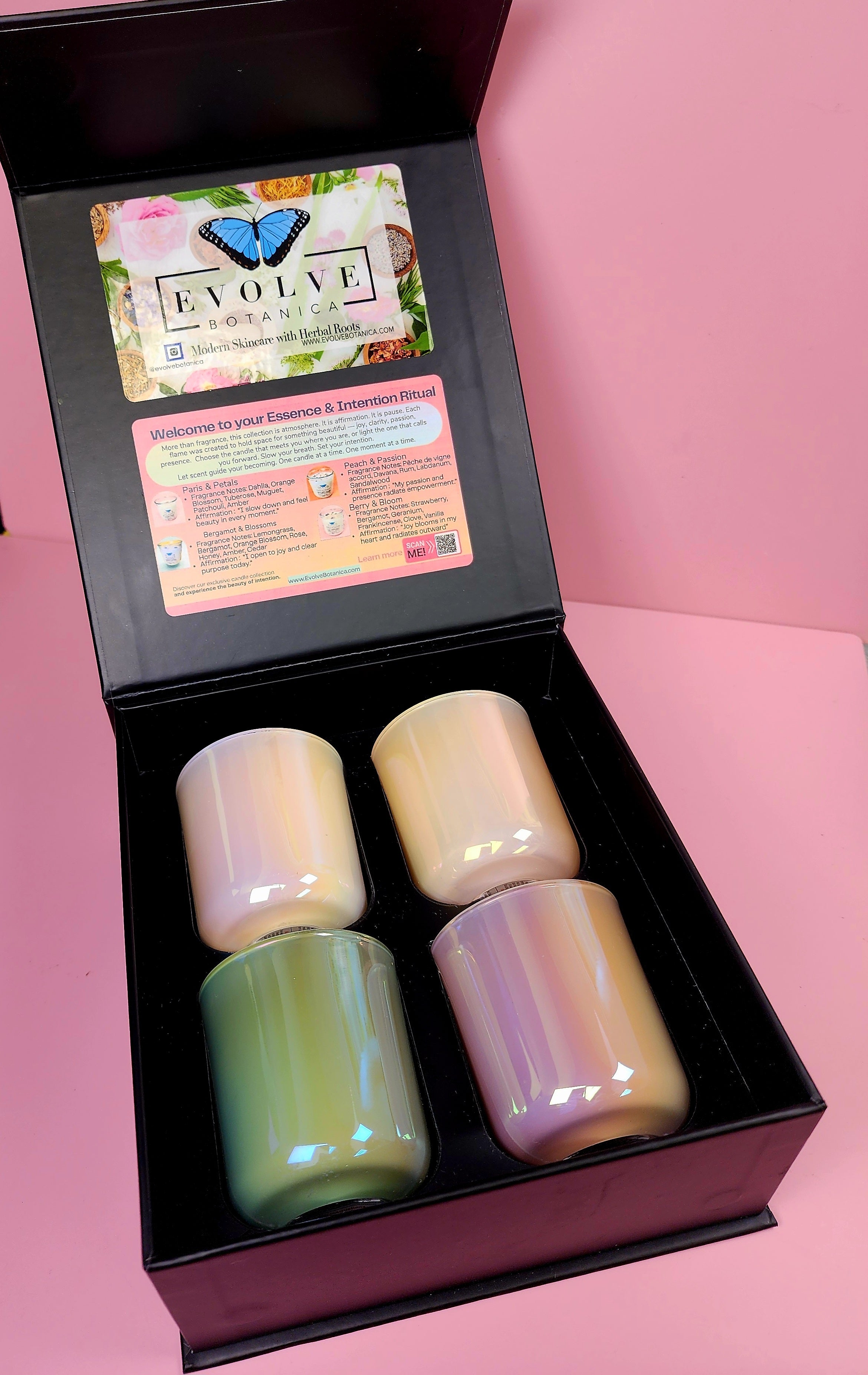 Essence & Intention Ritual Flight Spring Candle Gift Set (4-Piece Votive Collection)