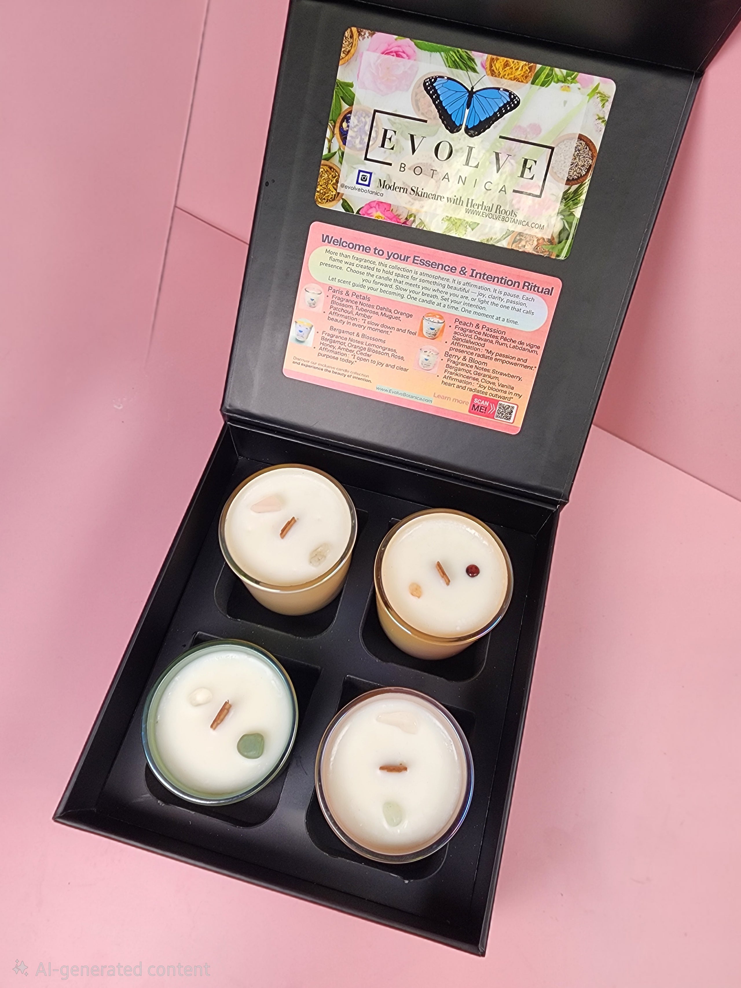 Essence & Intention Ritual Flight Spring Candle Gift Set (4-Piece Votive Collection)